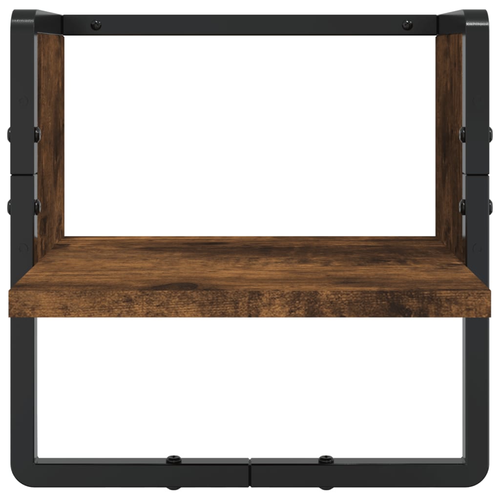 4 pcs prateleiras parede derivados de madeira carvalho fumado