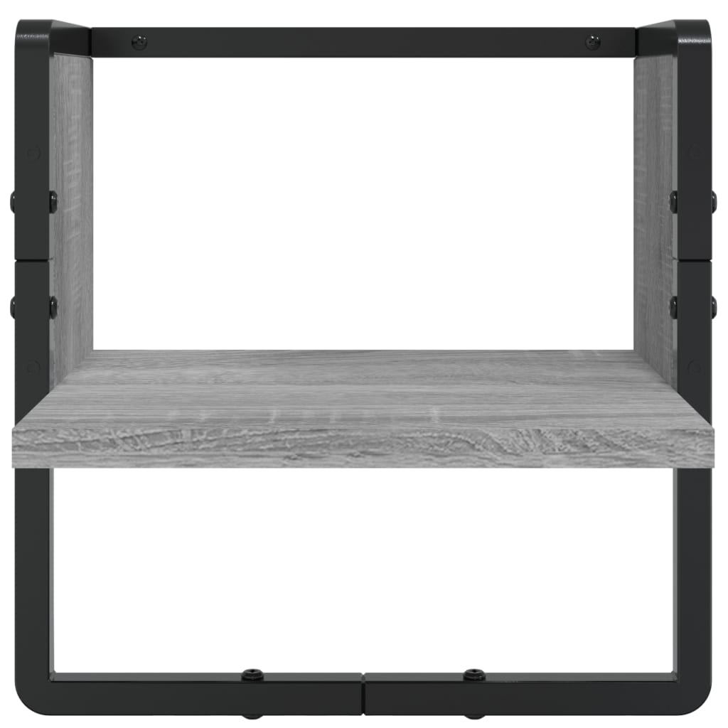 Conj. prateleiras c/ barras 6pcs derivados madeira cinza sonoma