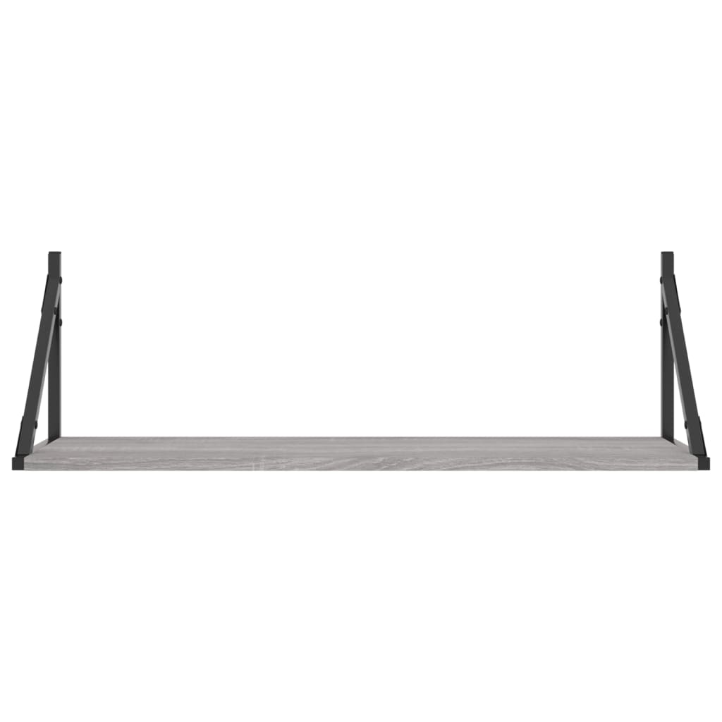 Prateleiras de parede 2pcs derivados de madeira cinzento sonoma