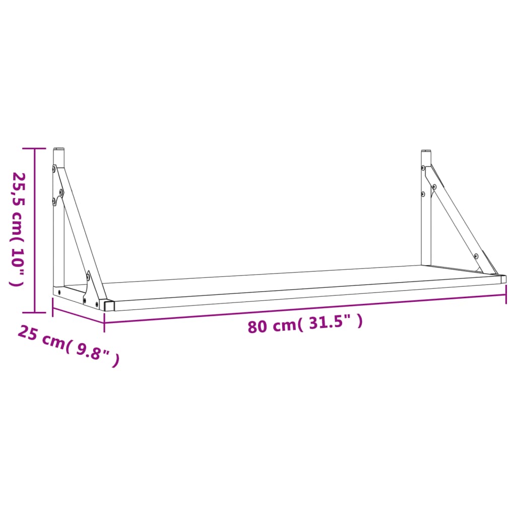 Prateleiras de parede 2pcs derivados de madeira cinzento sonoma
