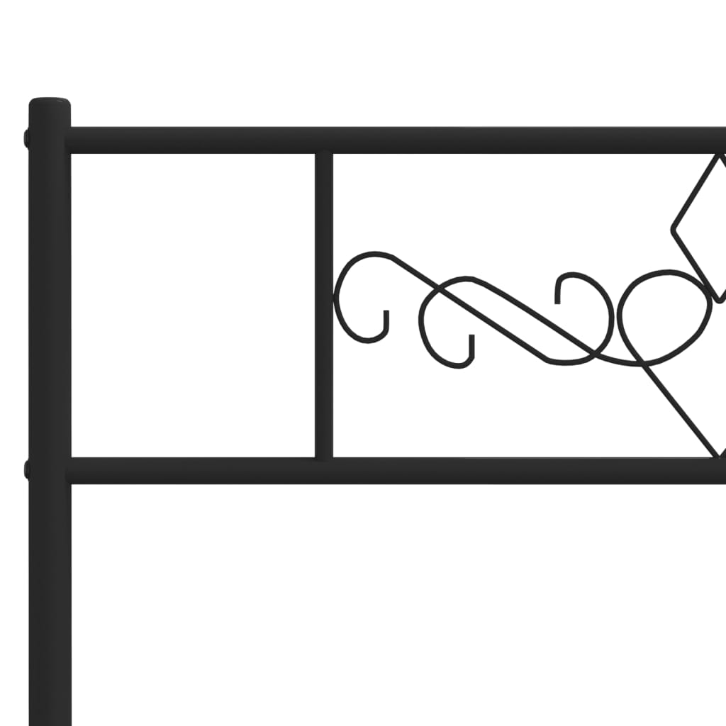 Estrutura de cama metal s/ colchão c/ cabeceira 75x190 cm preto