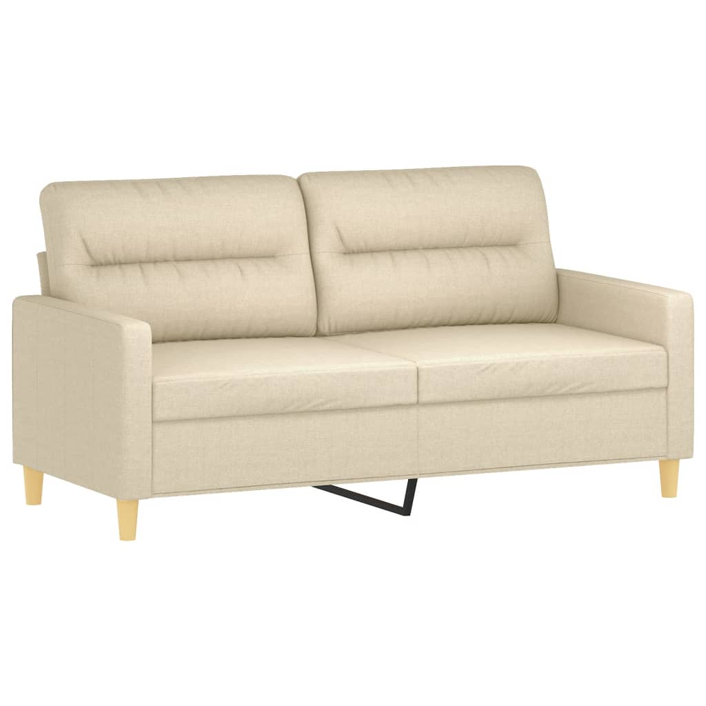 Sofá 2 lugares + almofadas decorativas 140 cm tecido cor creme
