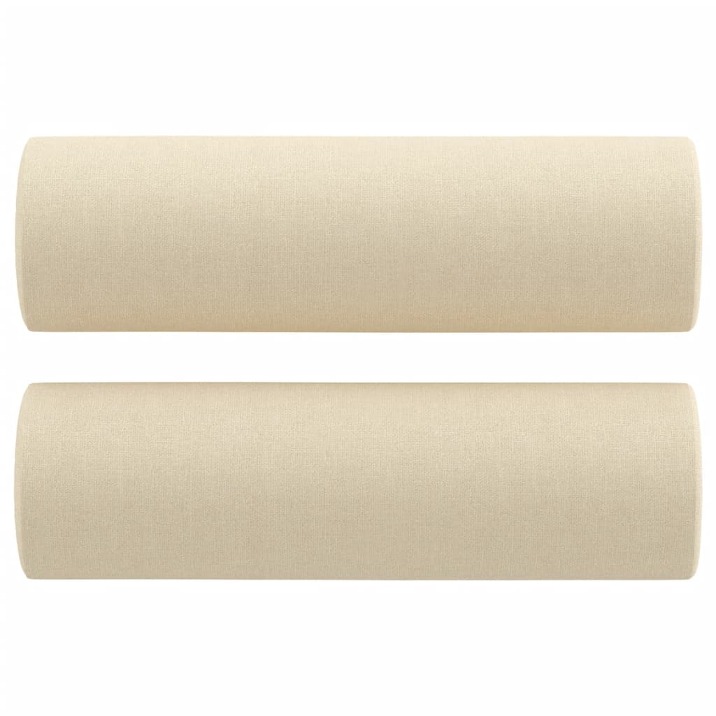 Sofá 2 lugares + almofadas decorativas 140 cm tecido cor creme