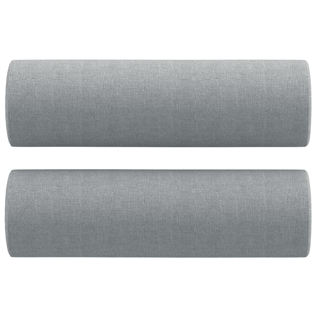 Sofá 3 lugares + almofadas decorativas 180cm tecido cinza-claro