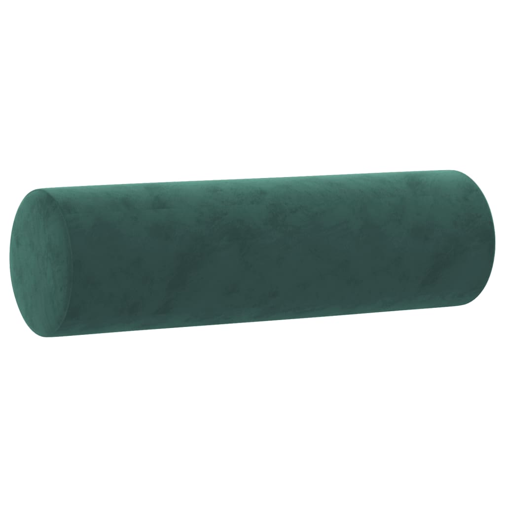 Sofá 3 lug. c/ almofadas decorativas 180 cm veludo verde-escuro
