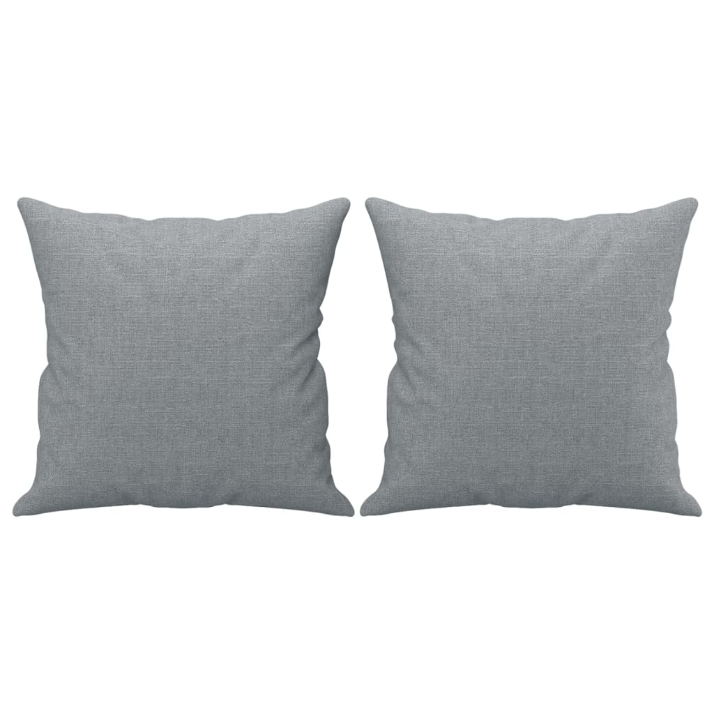 Sofá 2 lugares + almofadas decorativas 140cm tecido cinza-claro