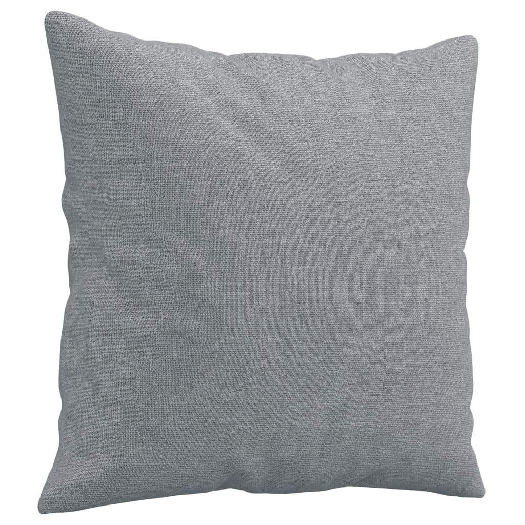 Sofá 2 lugares + almofadas decorativas 140cm tecido cinza-claro