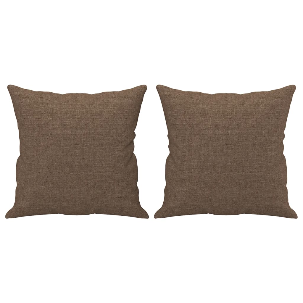 Sofá 2 lugares + almofadas decorativas 140 cm tecido castanho