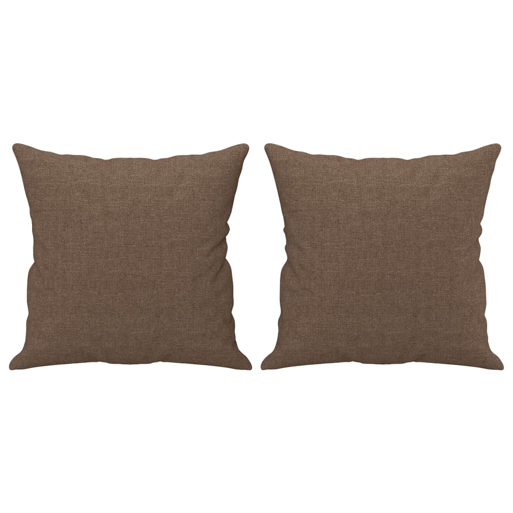 Sofá 3 lugares + almofadas decorativas 180 cm tecido castanho