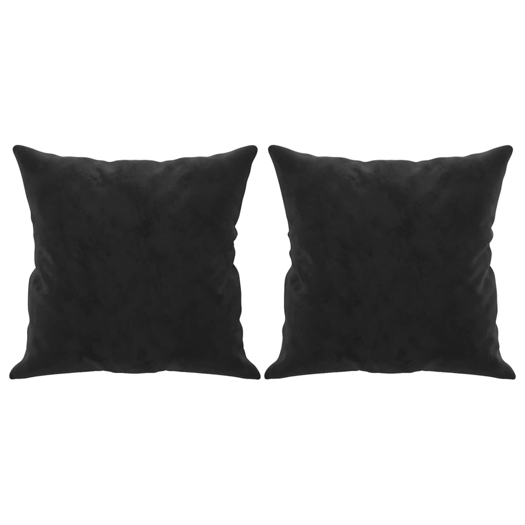 Sofá 3 lugares c/ almofadas decorativas 180 cm veludo preto