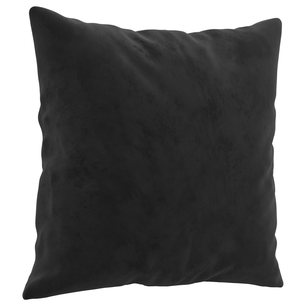 Sofá 3 lugares c/ almofadas decorativas 180 cm veludo preto