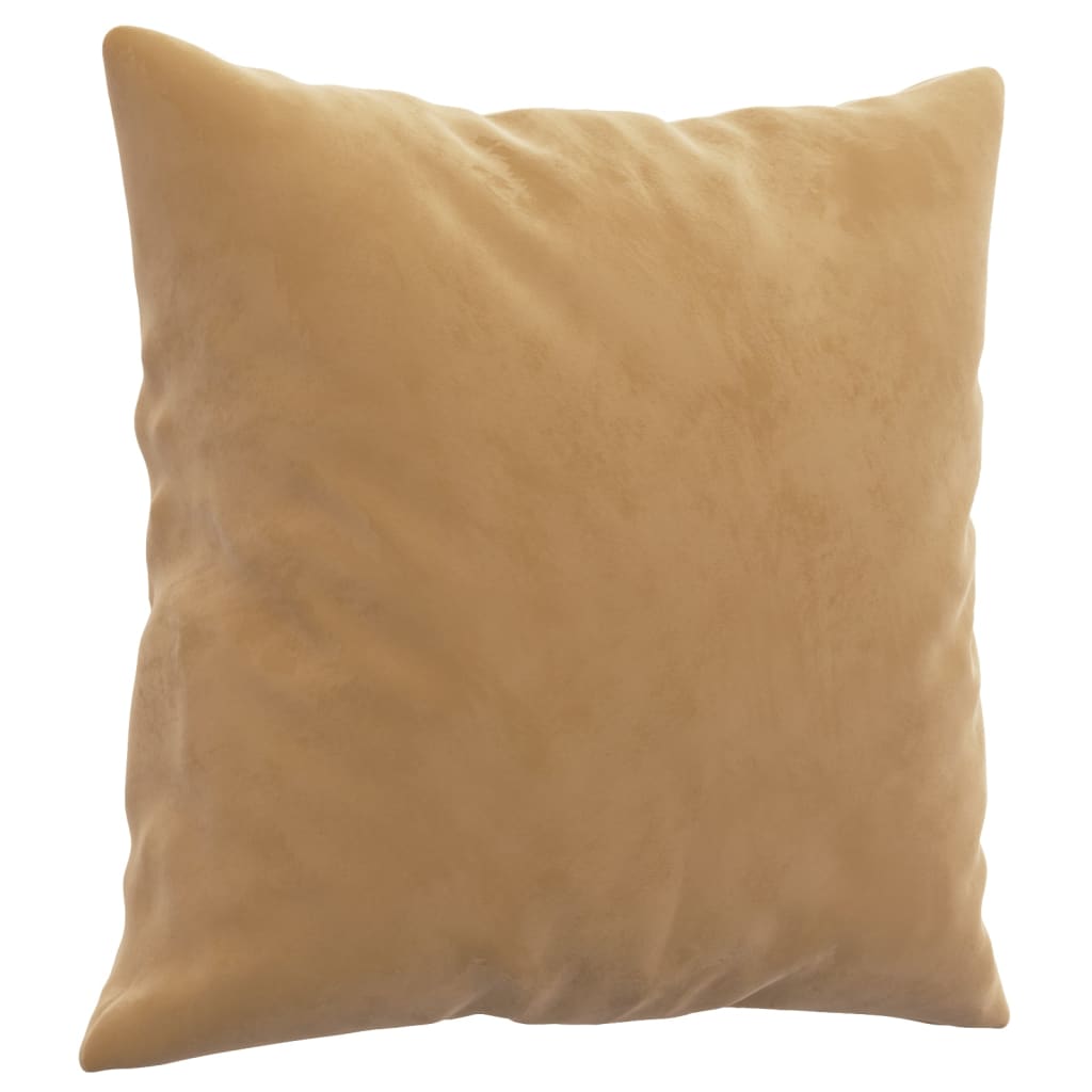 Sofá 3 lugares c/ almofadas decorativas 180 cm veludo castanho