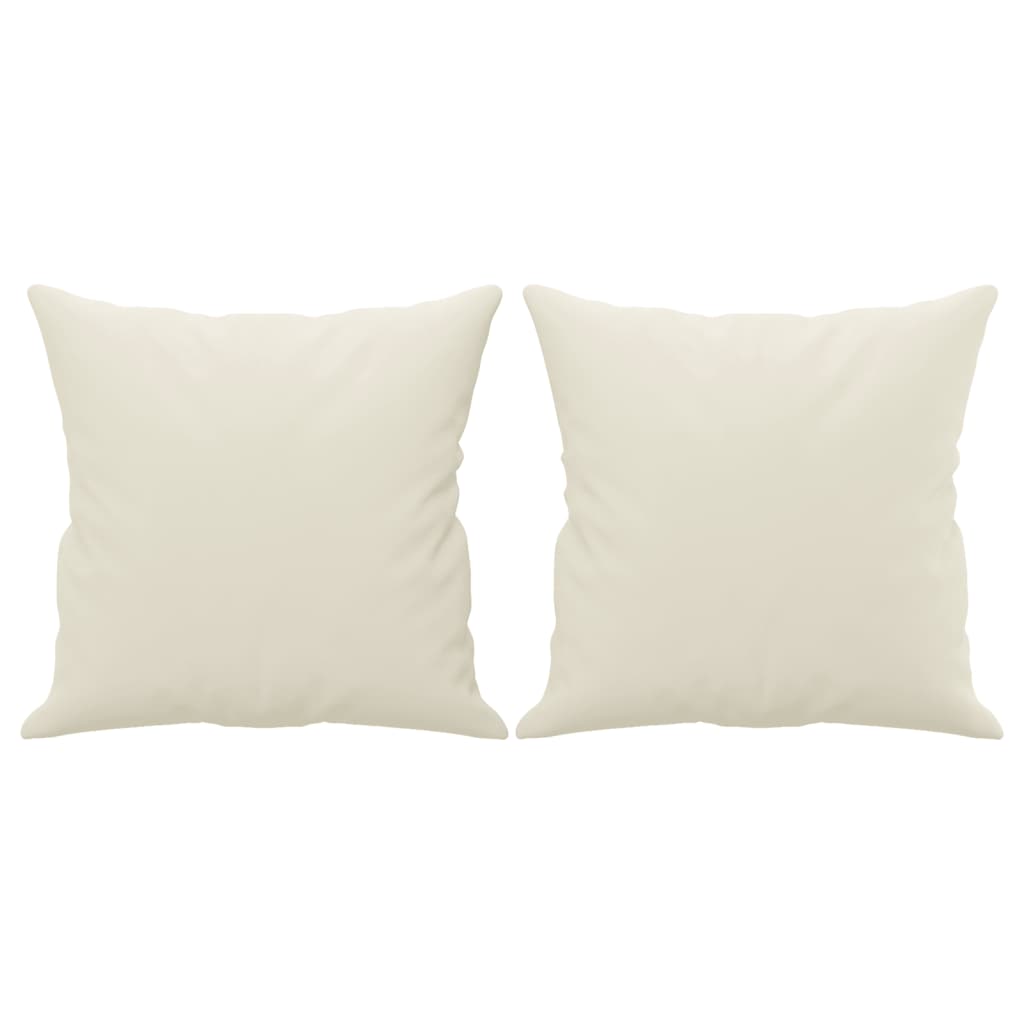 Sofá 3 lugares c/ almofadas decorativas 180 cm veludo creme