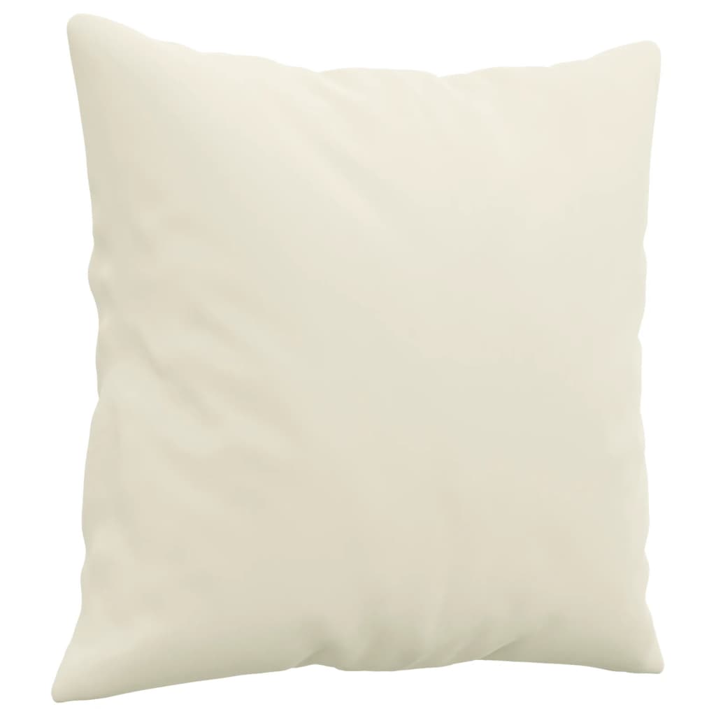 Sofá 3 lugares c/ almofadas decorativas 180 cm veludo creme