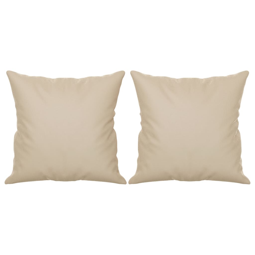 Sofá 2 lugares c/ almofadas 120 cm microfibra cor creme