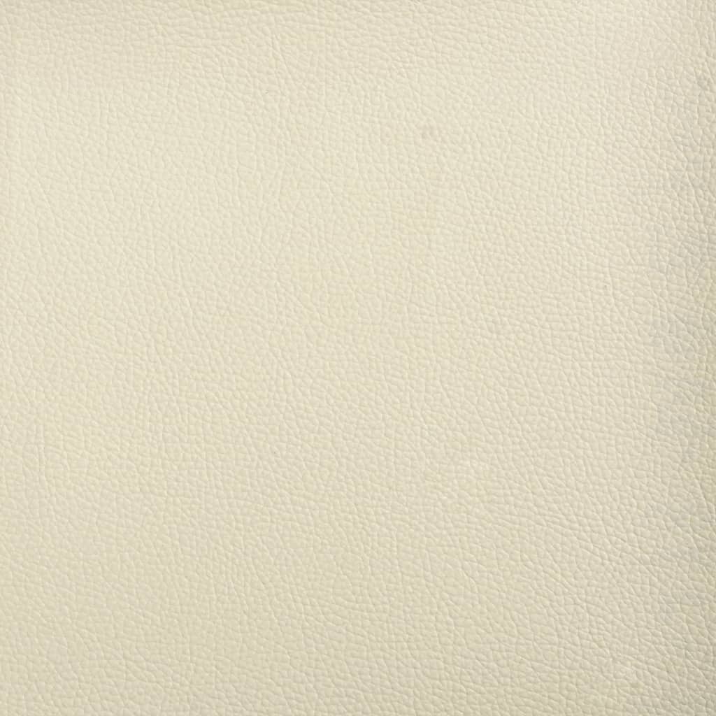 Sofá 3 lugares c/ apoio pés 180 cm couro artificial cor creme