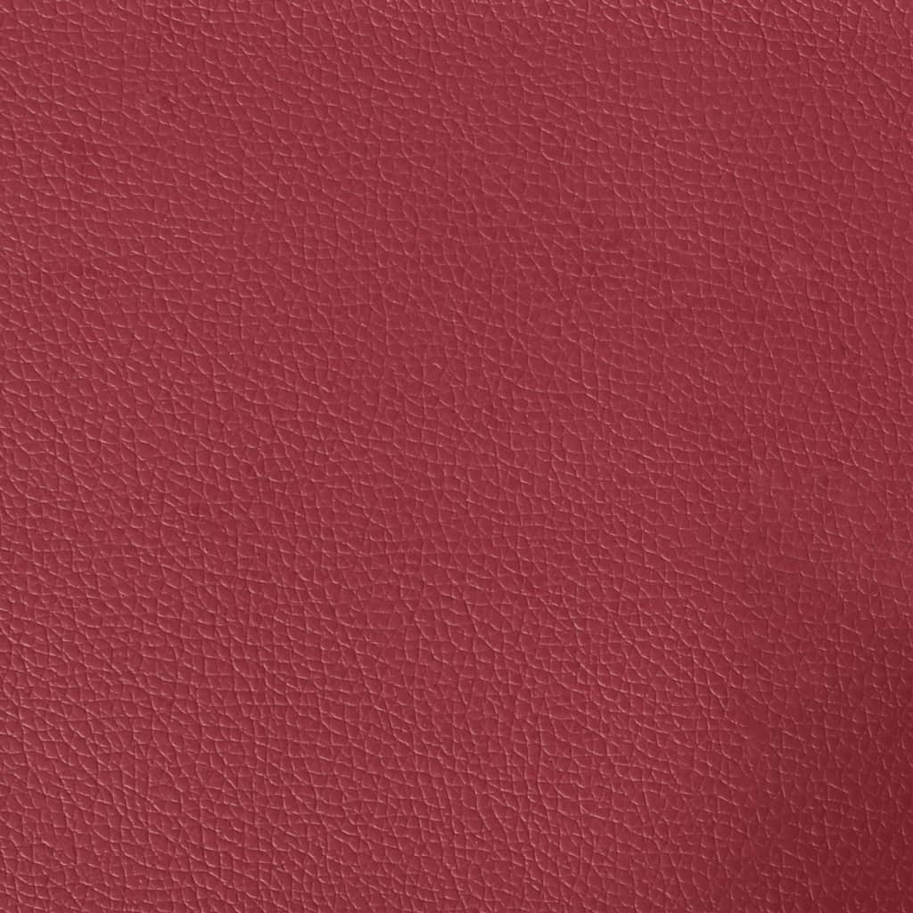 Sofá 3 lugares c/ apoio pés 180 cm couro artif. vermelho tinto