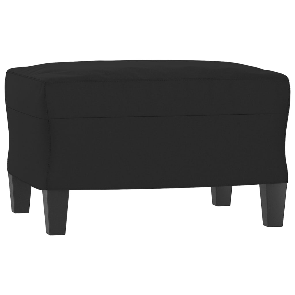 Sofá 3 lugares c/ apoio de pés 180 cm tecido microfibra preto