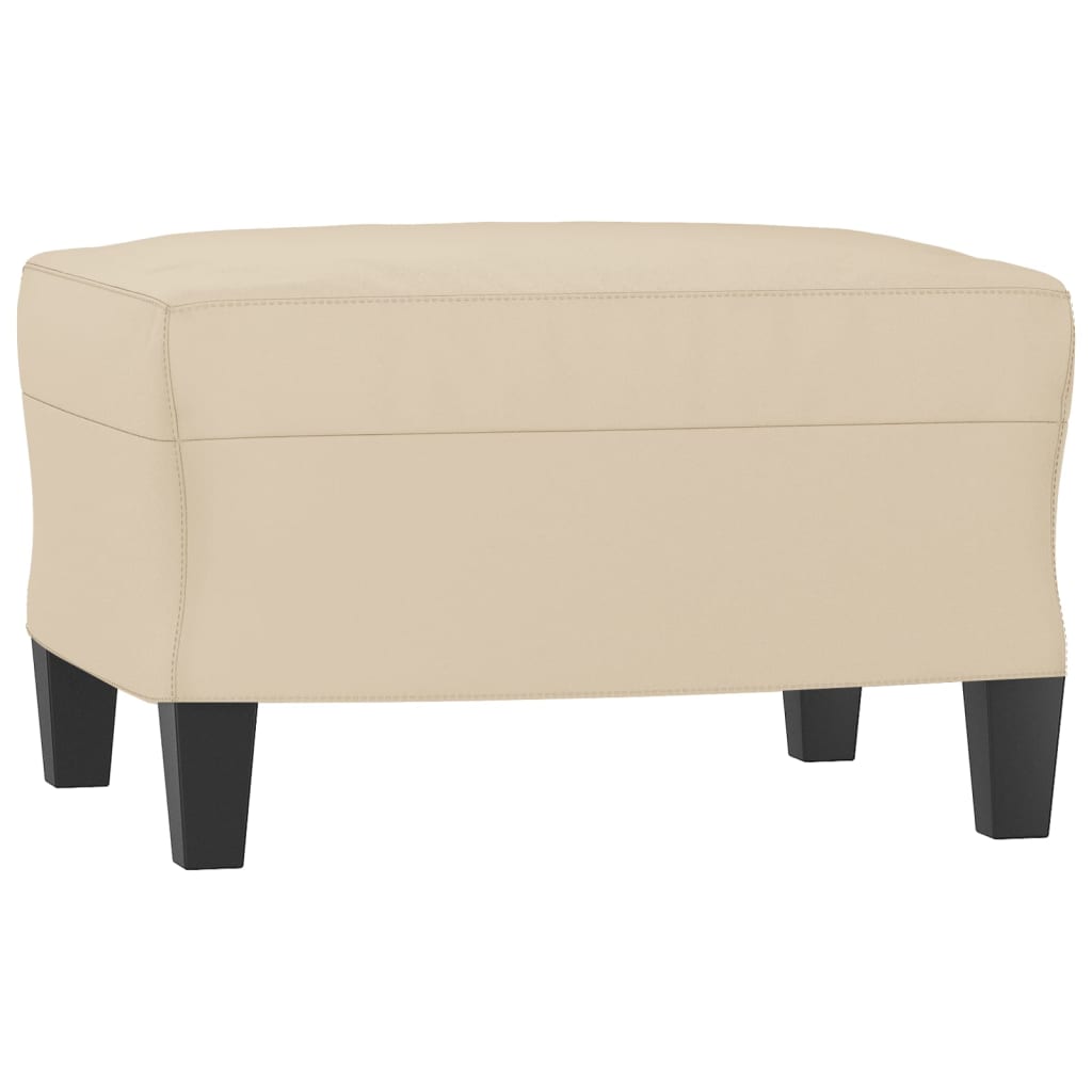 Sofá de 3 lugares c/ apoio pés 180 cm tecido microfibra creme