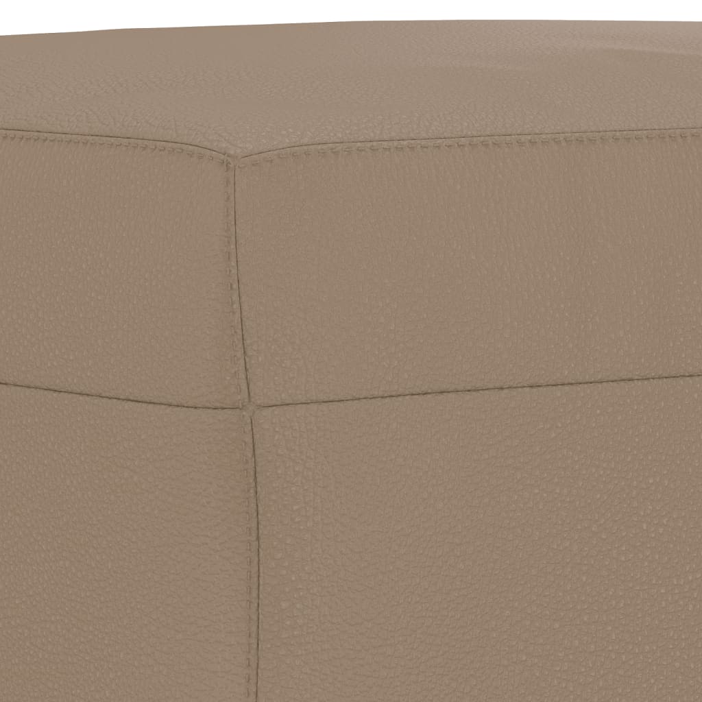 4 pcs conjunto sofás c/ almofadões couro artif. cor cappuccino