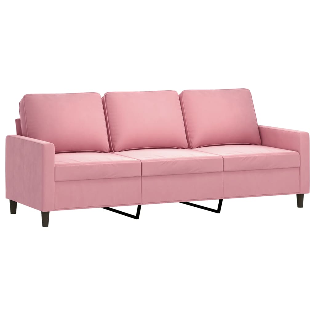 4 pcs conjunto de sofás com almofadões veludo rosa