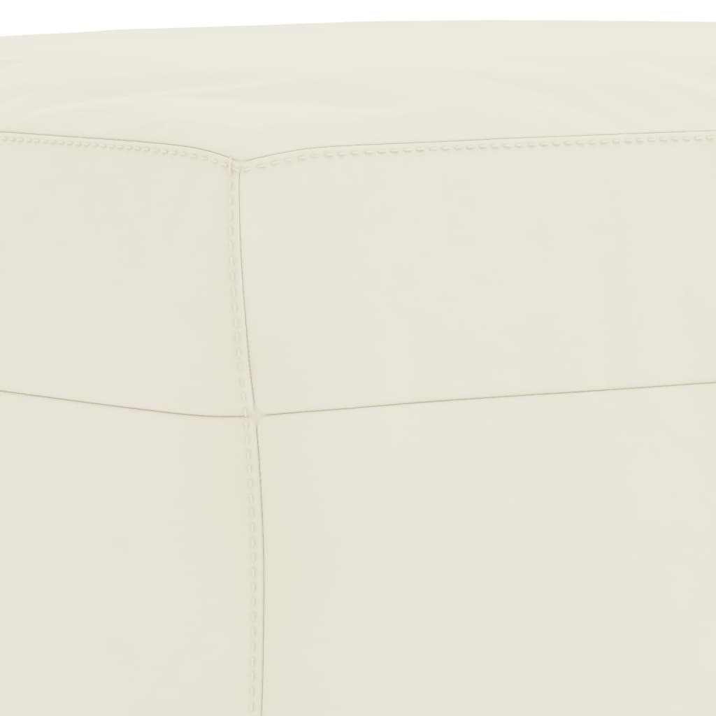 3 pcs conjunto de sofás com almofadões veludo cor creme