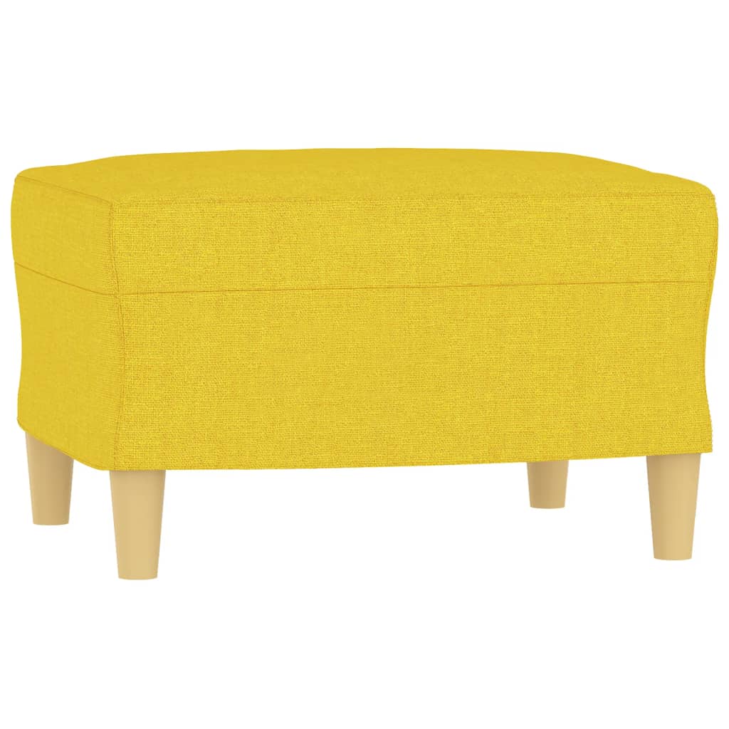 4 pcs conjunto de sofás com almofadões tecido amarelo-claro
