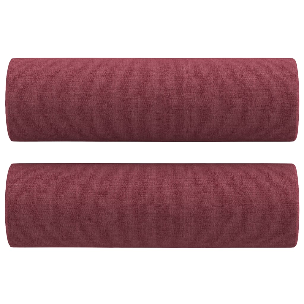 2 pcs conjunto de sofás com almofadas tecido vermelho-tinto