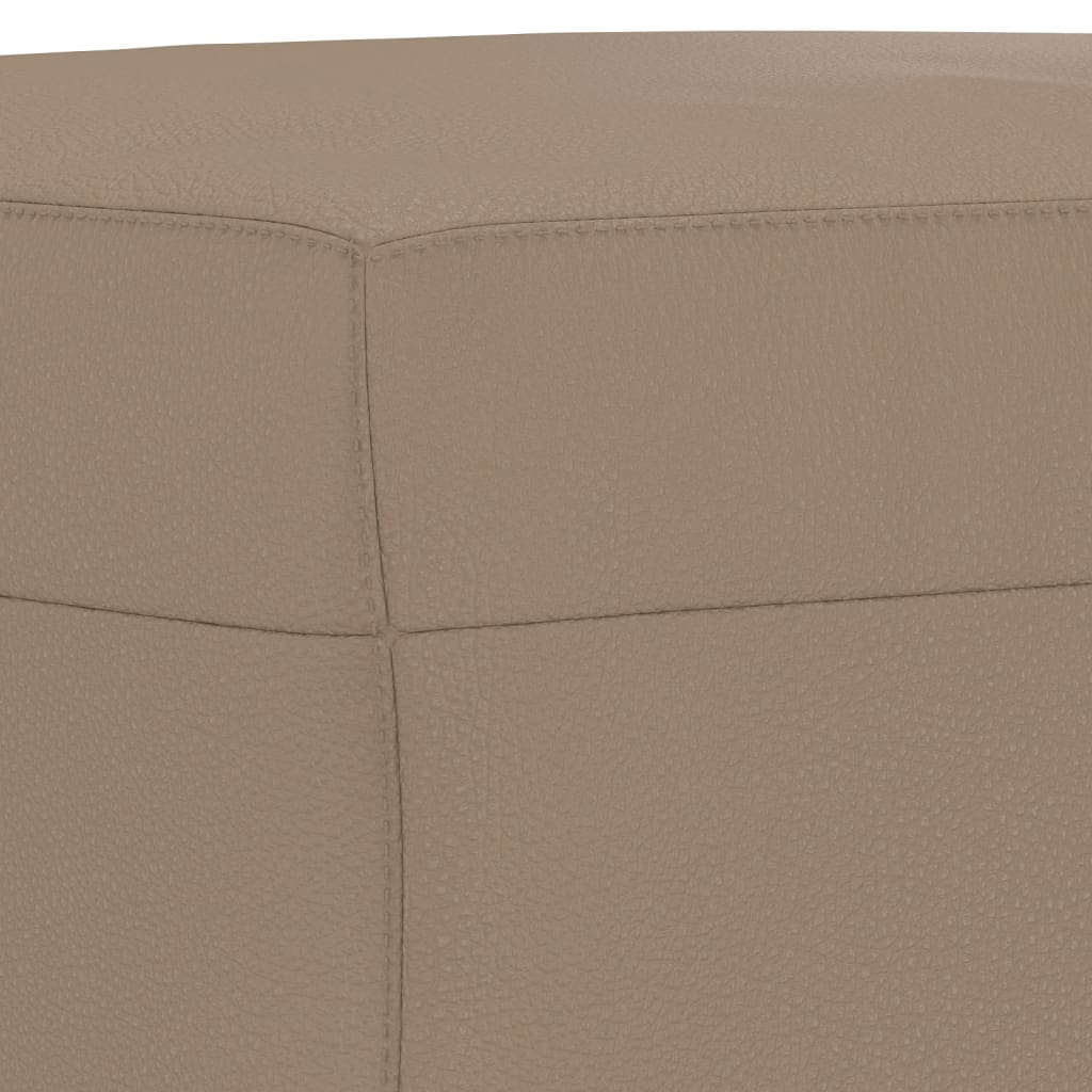 4 pcs conjunto sofás c/ almofadões couro artif. cor cappuccino