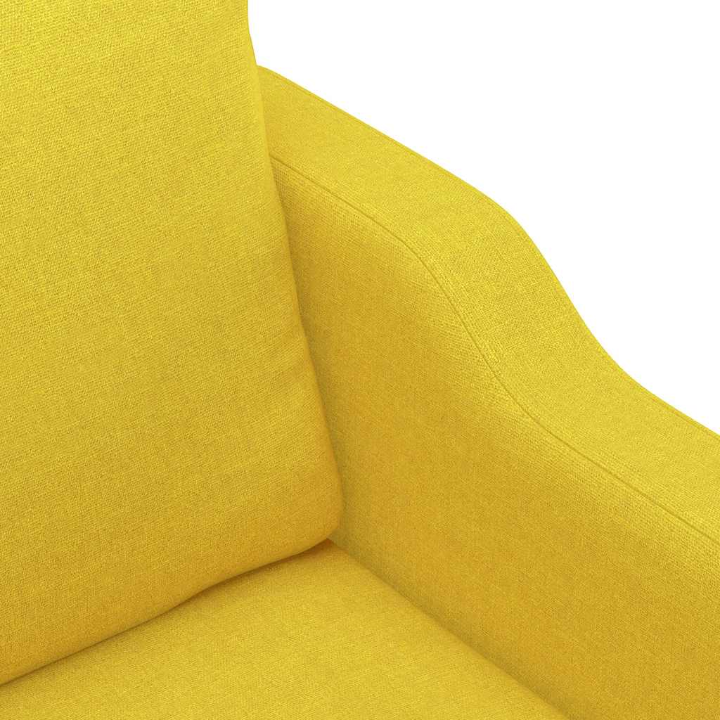 3 pcs conjunto de sofás com almofadas tecido amarelo-claro