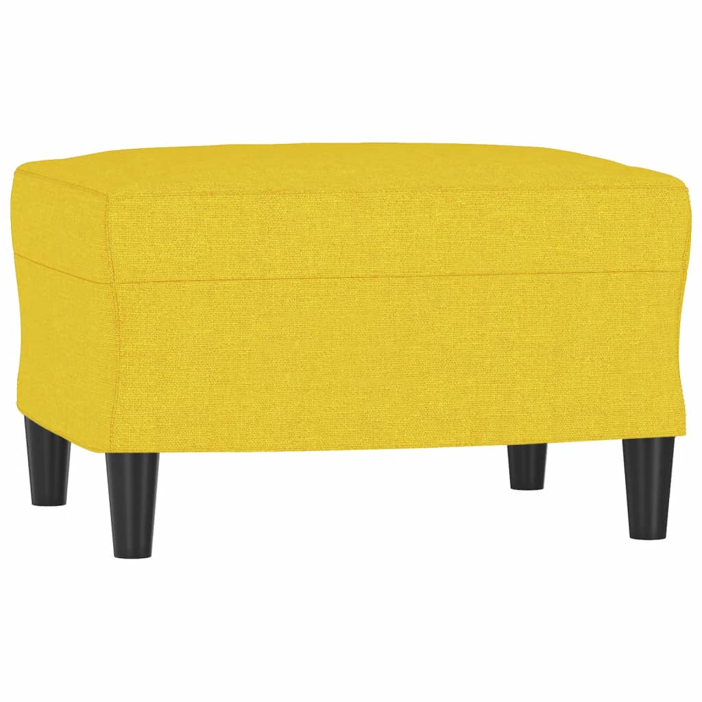 4 pcs conjunto de sofás com almofadas tecido amarelo-claro