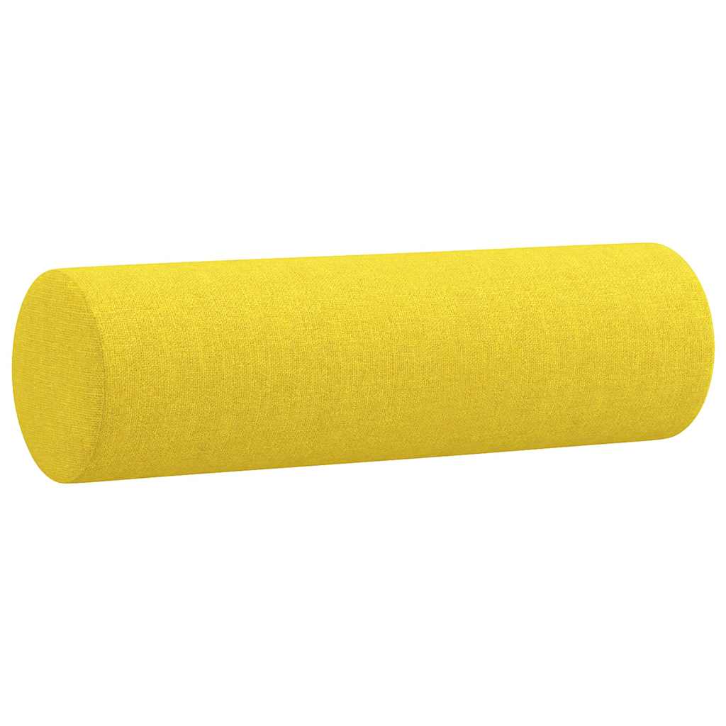 3 pcs conjunto de sofás com almofadas tecido amarelo-claro