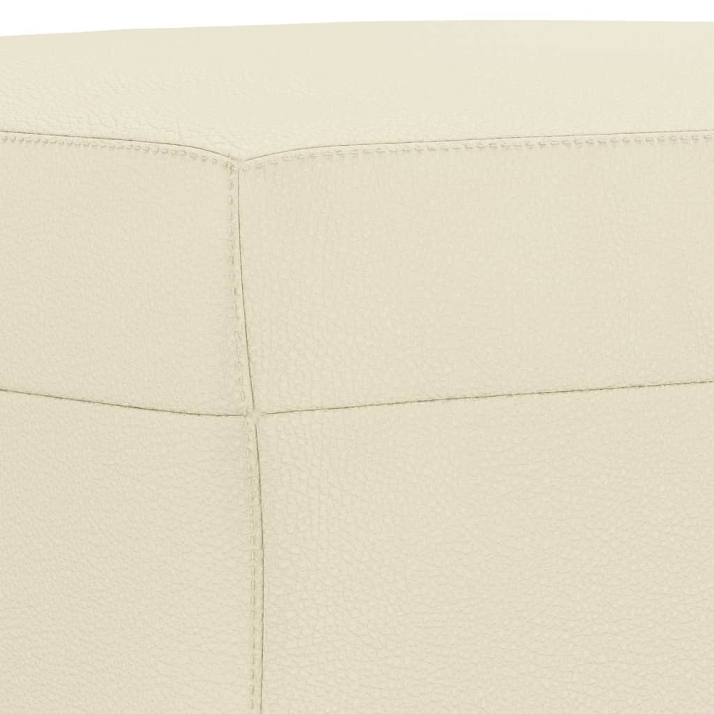 3 pcs conjunto de sofás couro artificial cor creme