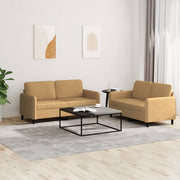 2 pcs conjunto de sofás veludo castanho