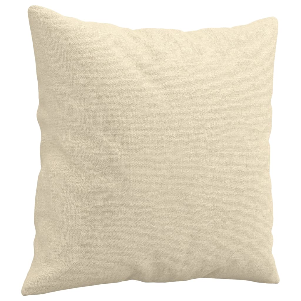 3 pcs conjunto de sofás com almofadas tecido cor creme