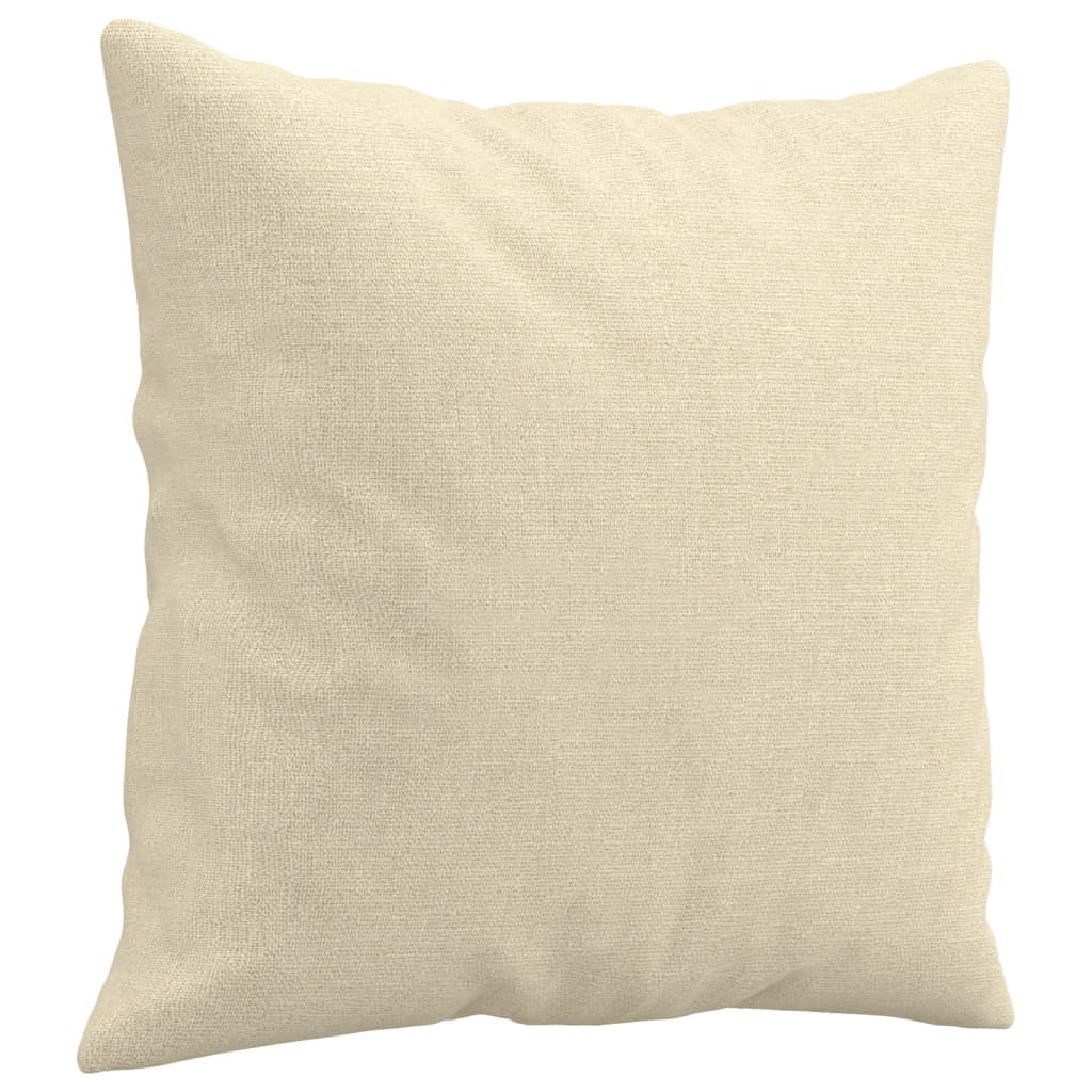 3 pcs conjunto de sofás com almofadas tecido cor creme