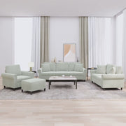 4 pcs conjunto de sofás com almofadas veludo cinzento-claro