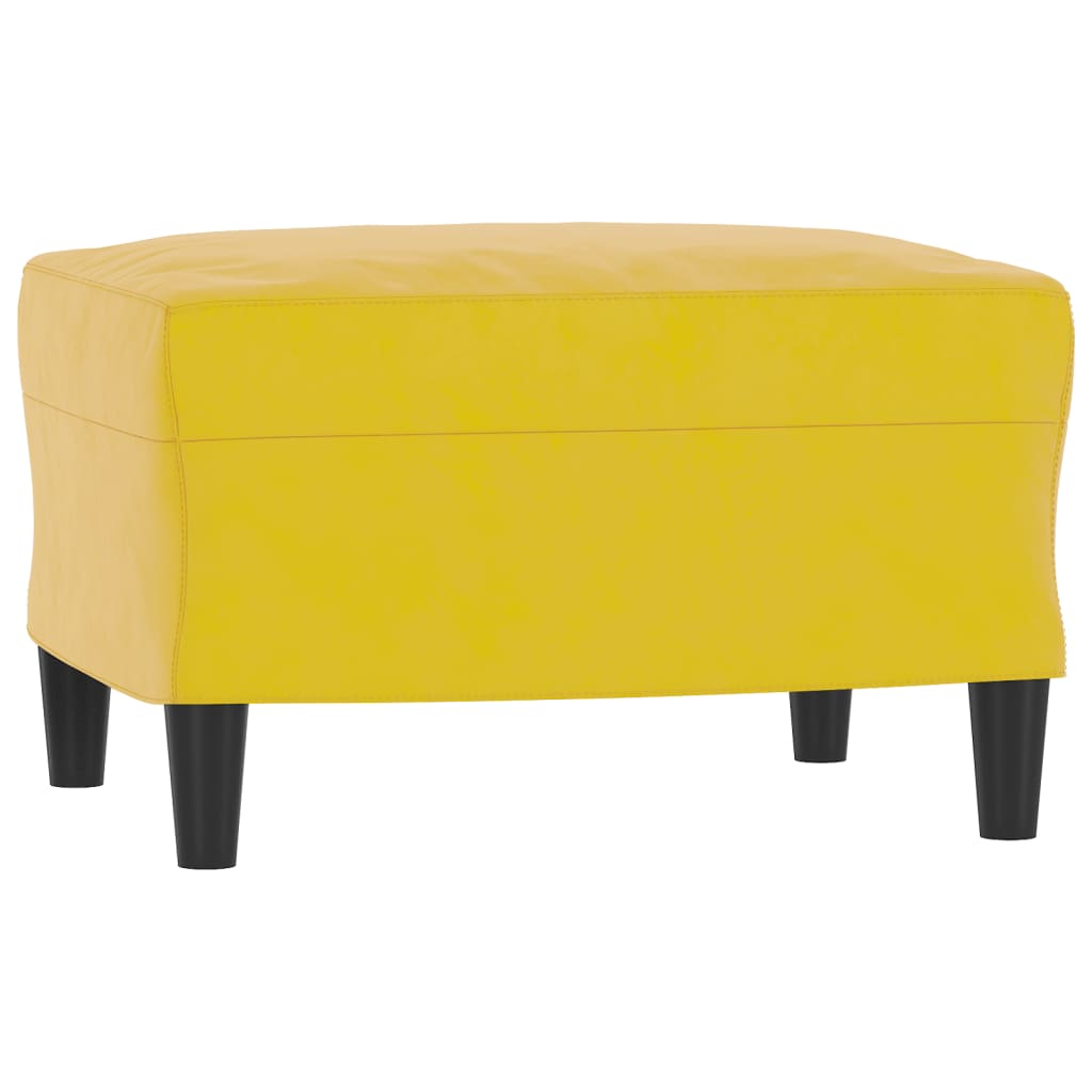 3 pcs conjunto de sofás com almofadas veludo amarelo