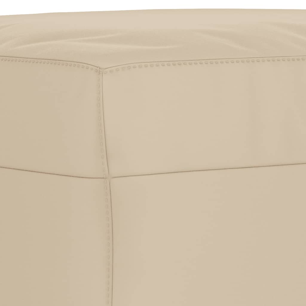 3 pcs conjunto sofás c/ almofadas tecido microfibra cor creme