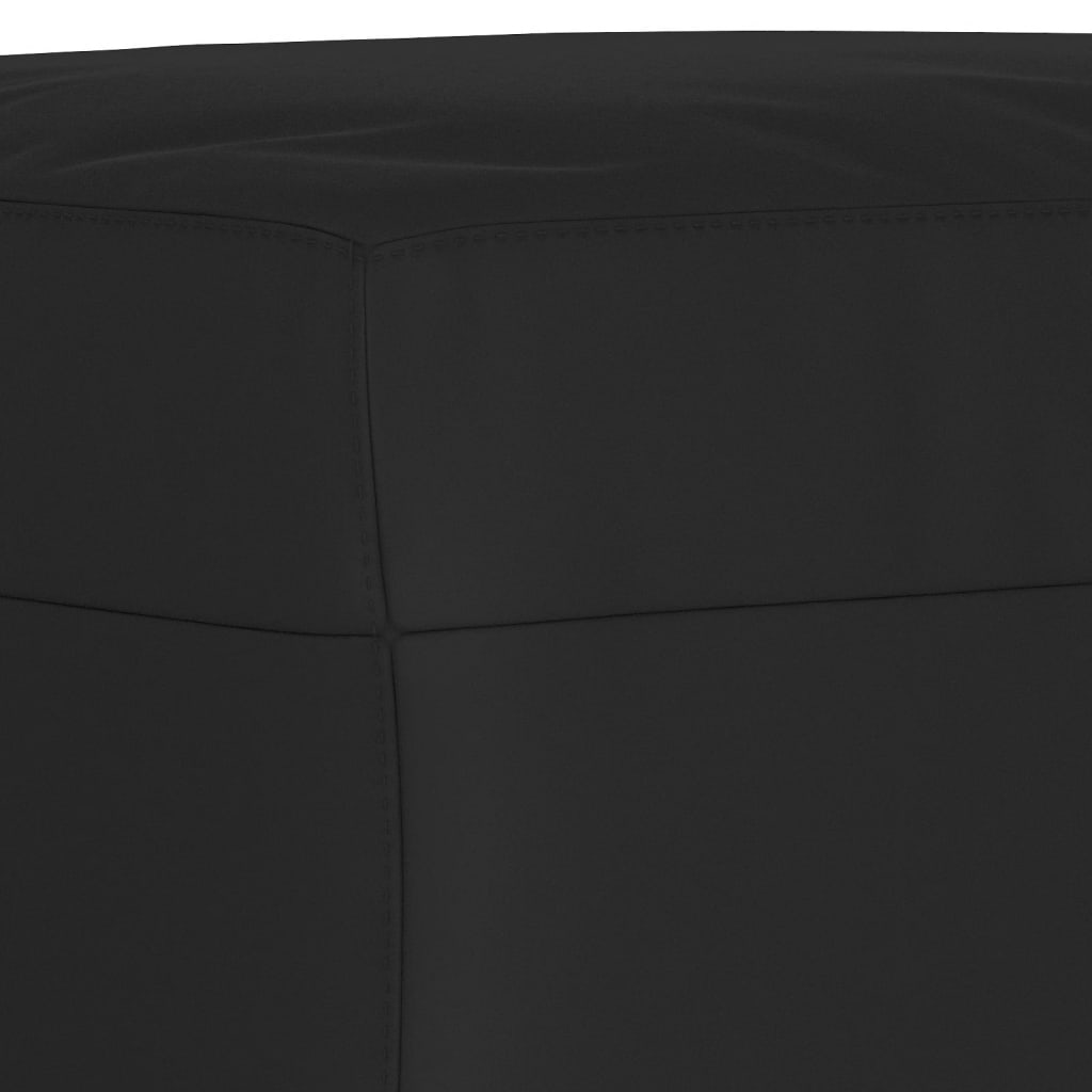 3 pcs conjunto sofás c/ almofadas tecido de microfibra preto