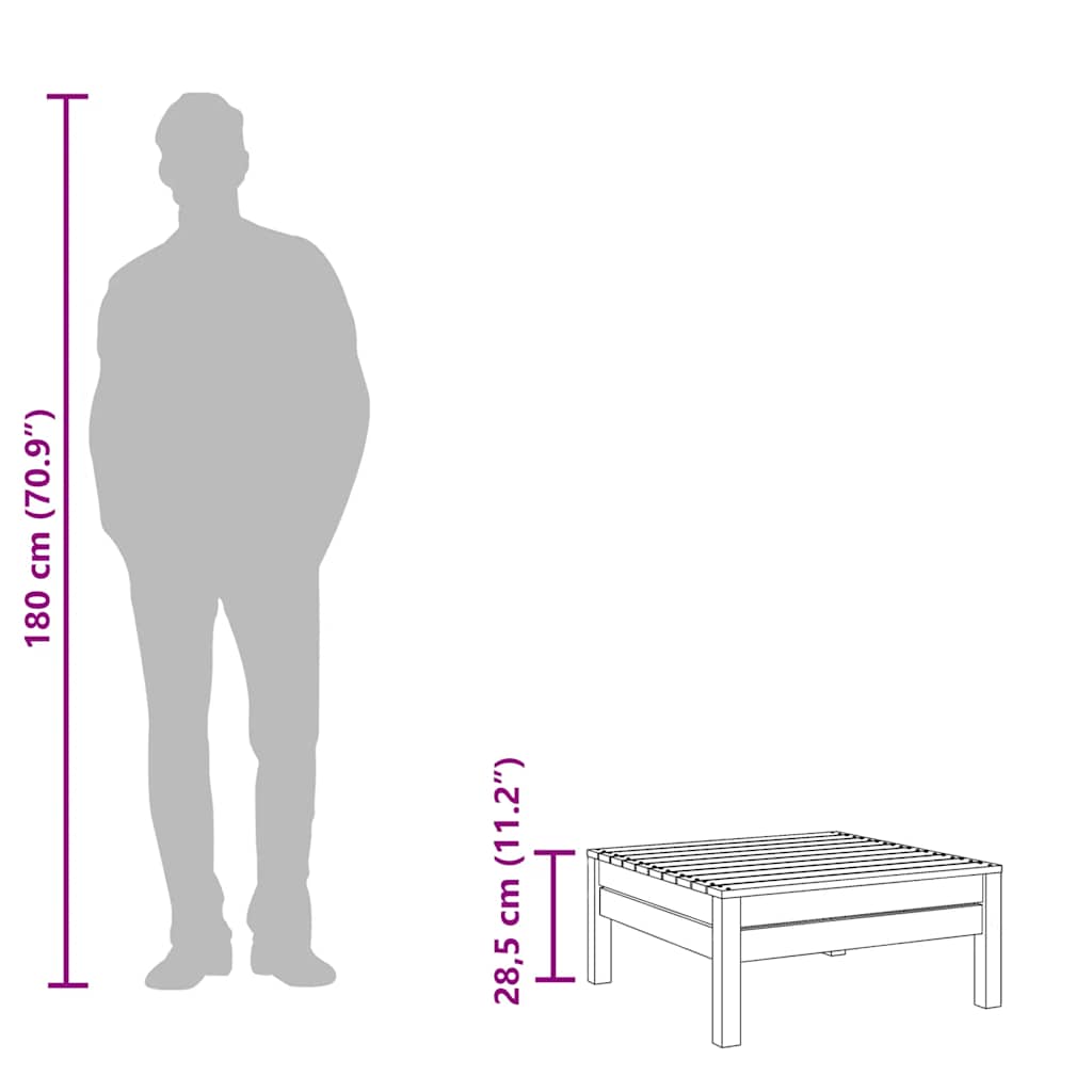 Apoio de pés para jardim madeira de douglas maciça