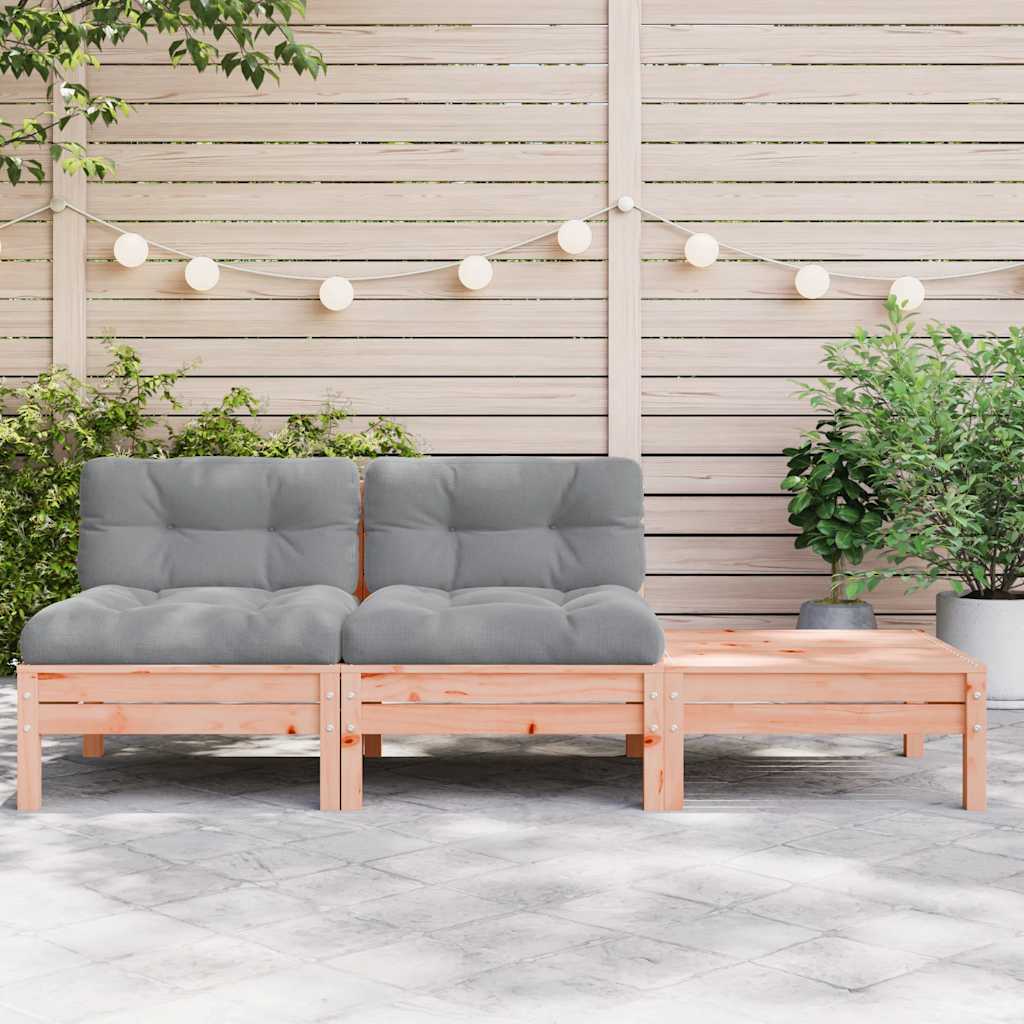 Sofá de 2 lugares para jardim c/ almofadões e apoio de pés