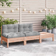 Sofá de 2 lugares para jardim c/ almofadões e apoio de pés