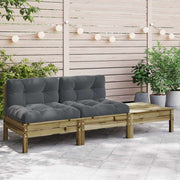 Sofá de 2 lugares para jardim c/ almofadões e apoio de pés