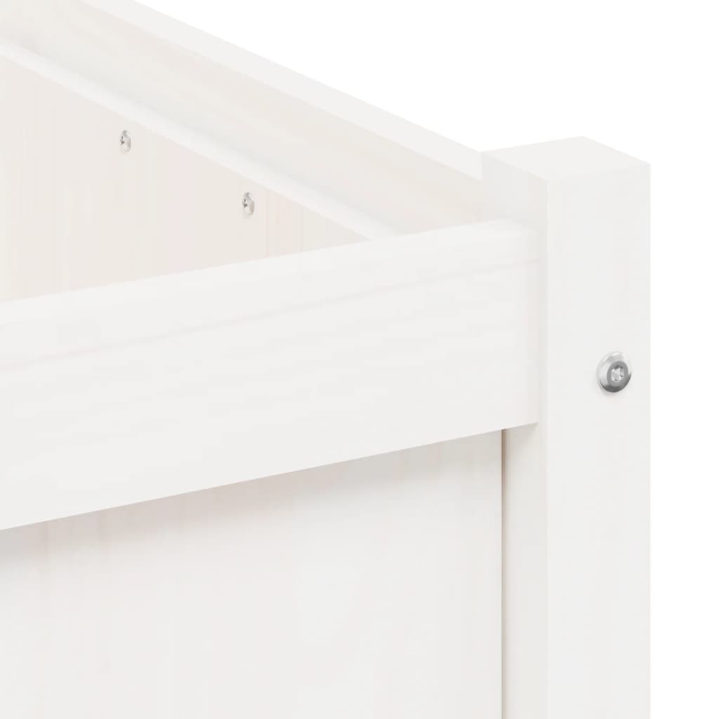 Vaso/floreira de jardim 50x50x50 cm pinho maciço branco