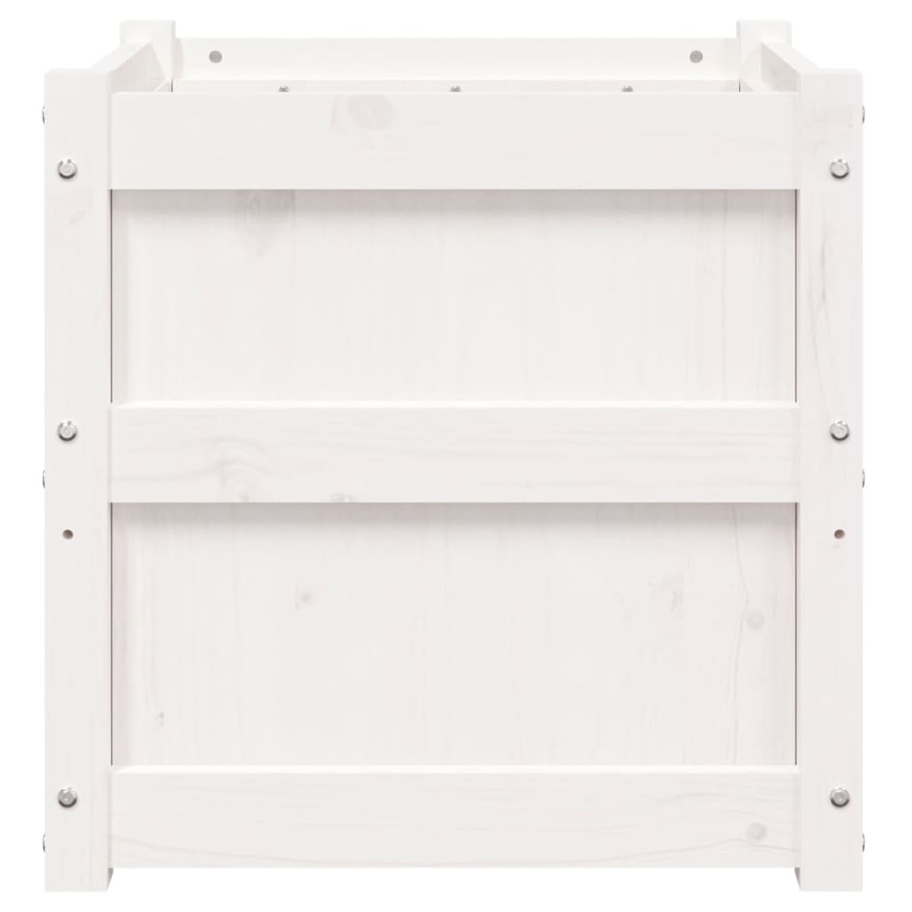 Vasos/floreiras de jardim 2 pcs madeira de pinho maciça branco