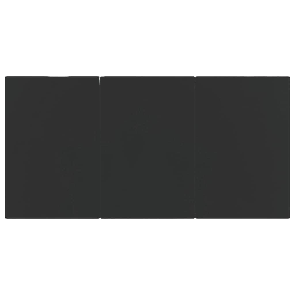 5 pcs conjunto de jantar para jardim vime PE e aço preto