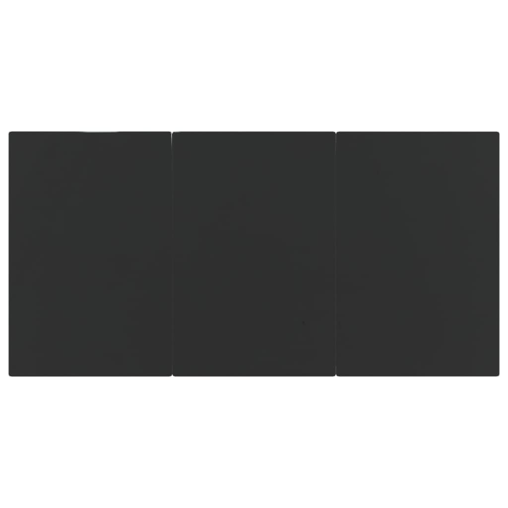 7 pcs conjunto de jantar para jardim vime PE e aço preto