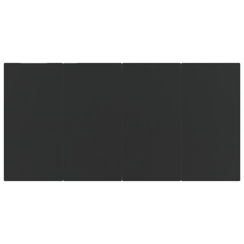 7 pcs conjunto de jantar para jardim vime PE e aço preto