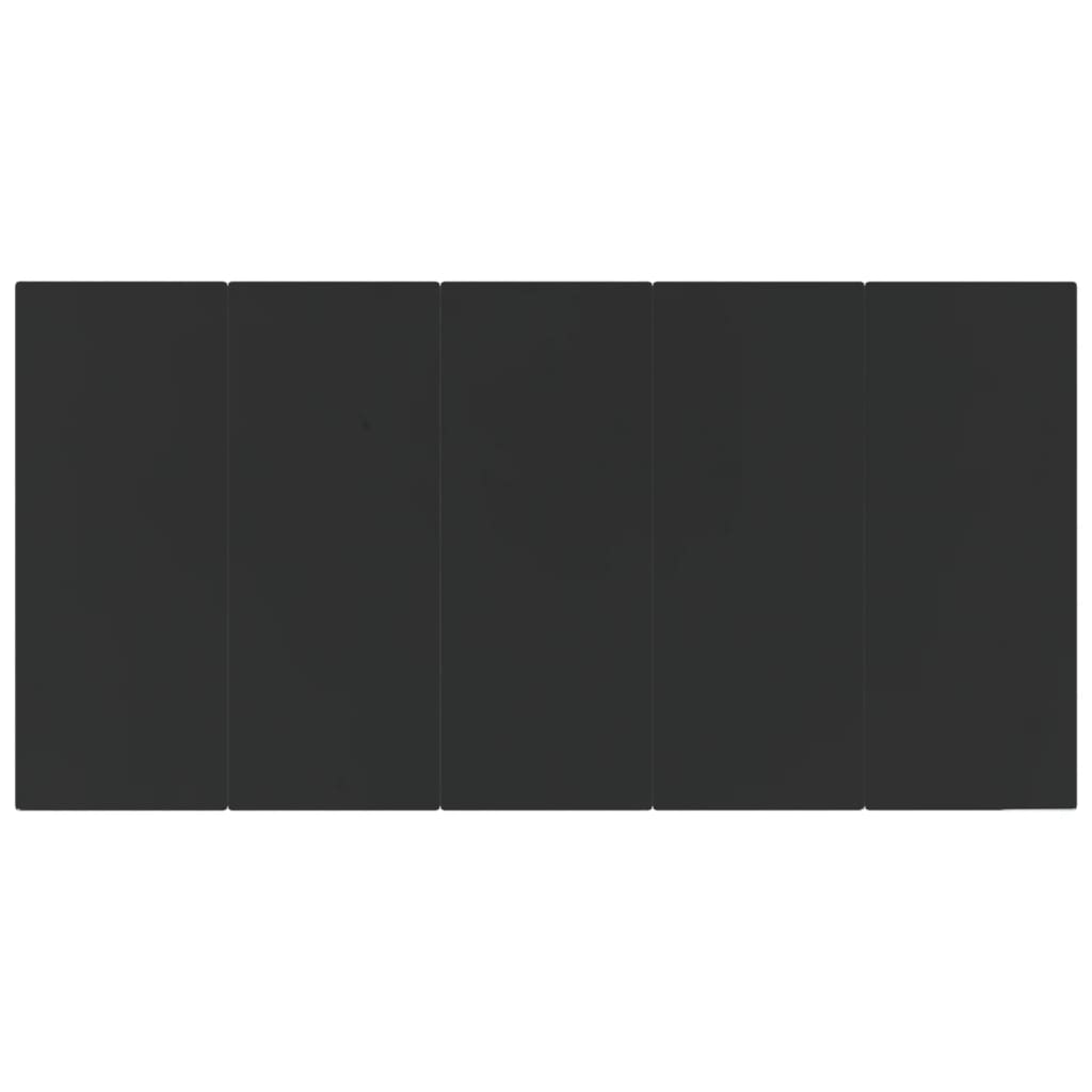 7 pcs conjunto de jantar para jardim vime PE e aço preto